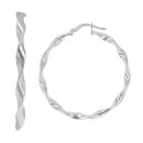 Silver Twisted Hoop Earrings By Icesia