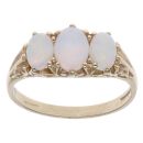 9ct Yellow Gold Opal Three Stone Ring