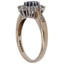 9ct Yellow Gold 0.25ct Brilliant Cut Diamond and Sapphire Cluster Ring