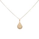 9ct Yellow Gold Patterned Locket Pendant and Chain 20"