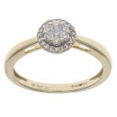 9ct Yellow Gold 0.25ct Brilliant Cut Diamond Cluster Ring