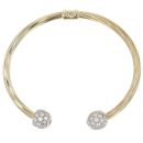 9ct Yellow Gold Cubic Zirconia Twisted Torque Bangle