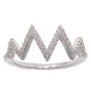 Silver Cubic Zirconia Zig Zag Ring By Icesia