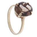 9ct Yellow Gold Smoky Quartz Single Stone Ring