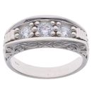 Silver Cubic Zirconia Signet Ring by Icesia