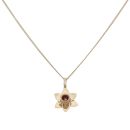 9ct Yellow and Rose Gold Daffodil Pendant and Chain 22"