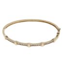 9ct Yellow Gold Cubic Zirconia Hinged Bangle