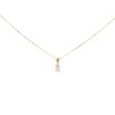 9ct Yellow Gold 0.13ct Diamond Solitaire Pendant and 16" Chain by Anya Belle