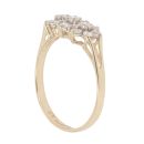 9ct Yellow Gold Cubic Zirconia Triple Cluster Ring