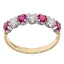 18ct Yellow Gold 0.35ct Brilliant Cut Diamond and Ruby Ring