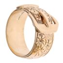 9ct Yellow Gold Patterned Buckle Ring