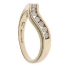 9ct Yellow Gold 0.25ct Brilliant Cut Diamond Wishbone Ring