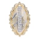 14ct Yellow And White Gold Greek Key Patterned Marquise Ring