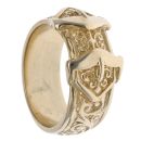 9ct Yellow Gold Patterned Buckle Ring