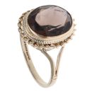 9ct Yellow Gold Smoky Quartz Single Stone Ring