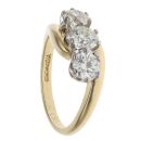 18ct Yellow Gold 1.50ct Tinted Brilliant Cut Trilogy Ring