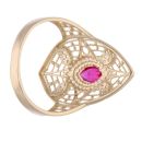 14ct Yellow Cubic Zirconia Stone Set Ring