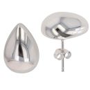Silver Pear Stud Earrings