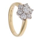 18ct Yellow Gold 0.75ct Brilliant Cut Diamond Cluster Ring