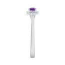 9ct White Gold Amethyst Diamond Halo Solitaire Ring