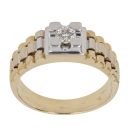 18ct Yellow and White Gold 0.37ct Diamond Signet Ring