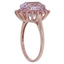 9ct Rose Gold Kunzite and Pink Sapphire Cluster Ring
