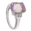 9ct White Gold Cubic Zirconia and Ametrine Fancy Ring