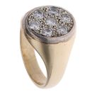 9ct Yellow and White Gold 0.85ct Diamond Signet Ring