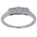 9ct White Gold 0.10ct Diamond Trilogy Ring