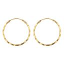22ct Yellow Gold Faceted Hoop Earrings