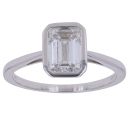 9ct White Gold 2.00ct Lab Grown Diamond Emerald Cut Solitaire Ring