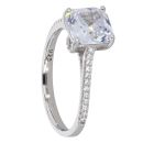 Silver Square Cubic Zirconia Solitaire Ring by Icesia