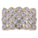 9ct Yellow Gold Cubic Zirconia Wavy Edge Signet Ring