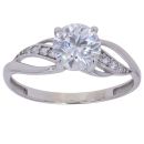 9ct White Gold Cubic Zirconia Solitaire Ring