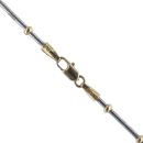 18ct Yellow and White Gold Bead and Snake Chain 20"