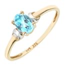 9ct Yellow Gold Blue Topaz Ring