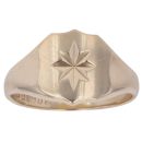 9ct Yellow Gold Star Shield Signet Ring