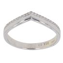 9ct White Gold 0.15ct Brilliant Cut Diamond Wishbone Ring
