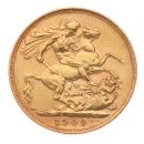 1909 Edward VII Large Head UK Full Sovereign Coin