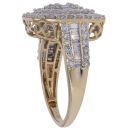 18ct Yellow Gold 1.50ct Brilliant and Baguette Cut Diamond Cluster Ring
