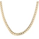 14ct Yellow Gold Monaco Curb Classic Pave Lock Chain 22"