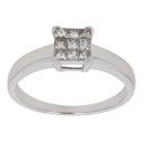 18ct White Gold 0.35ct Princess Cut Diamond Cluster Ring
