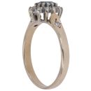 9ct Yellow Gold 0.15ct Diamond and Blue Topaz Cluster Ring