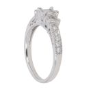18ct White Gold 0.25ct Baguette and Brilliant Cut Diamond Fancy Ring