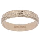 9ct Yellow Gold 3.99mm Patterned Wedding Band