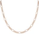 9ct Rose Gold Plain Figaro Chain 18"