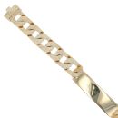9ct Yellow Gold Patterned ID Curb Bracelet 8"