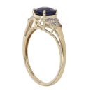 9ct Yellow Gold 0.05ct Brilliant Cut Diamond and Lolite Solitaire Ring