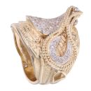 9ct Yellow Gold Cubic Zirconia Saddle Ring
