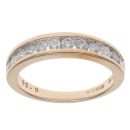9ct Yellow Gold 0.50ct Brilliant Cut Diamond Half Eternity Ring